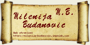 Milenija Budanović vizit kartica